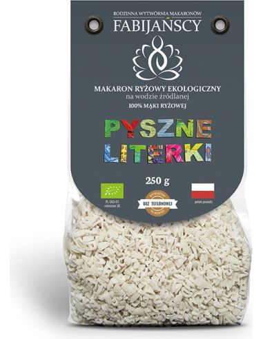 Makaron ryżowy pyszne literki bezglutenowy 225g FABIJAŃSCY BIO