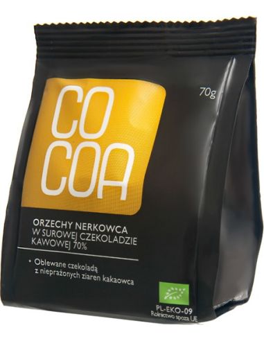 Orzechy nerkowca w surowej czekoladzie kawowej 70g COCOA BIO