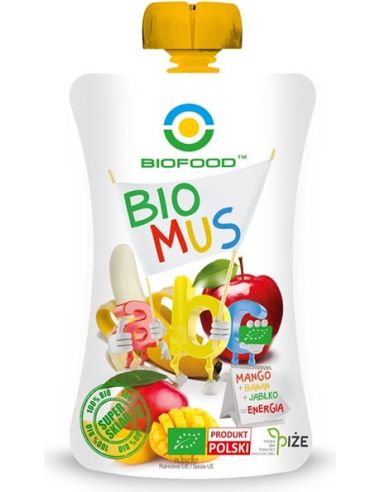 Mus owocowy Energia mango + banan + jabłko 90g BIOFOOD BIO
