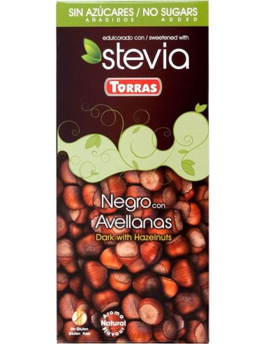 Czekolada Stevia gorzka / orzechy laskowe 125gTORRAS