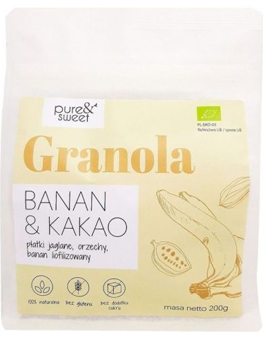 Musli / Granola banan + kakao bezglutenowa 200g PURE SWEET BIO