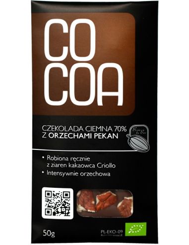 Czekolada surowa z orzechami pekan 50g COCOA BIO