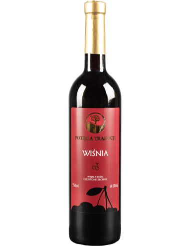 Wino wiśniowe / czerwone / słodkie / Polskie 750ml VIN-KON