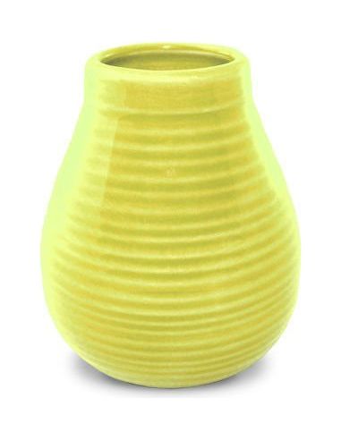Matero ceramiczne prążek 330ml żółte