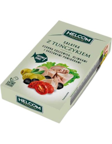 Sałatka z tuńczykiem / czarna soczewica / oliwki / suszone pomidory 140g HELCOM
