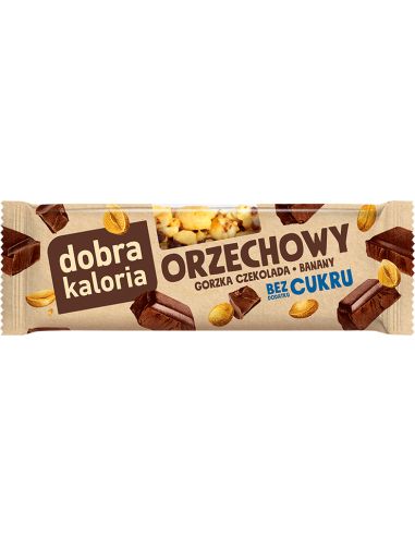 Baton orzechowy gorzka czekolada & banany bez cukru 23g DOBRA KALORIA