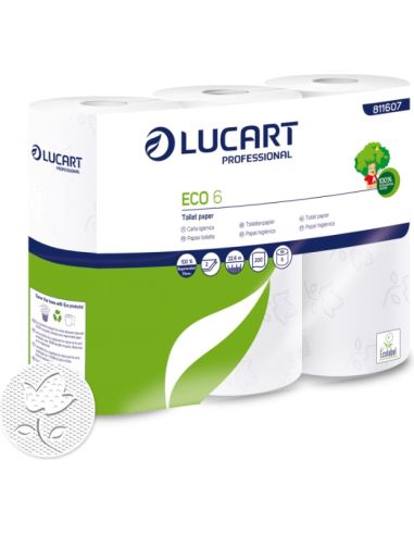 Papier toaletowy biały 100% z recyklingu 6 rolek LUCART