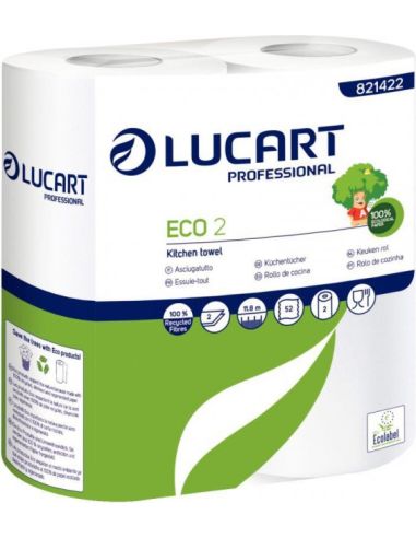 Ręczniki papierowe białe 100% z recyklingu 2 rolki LUCART