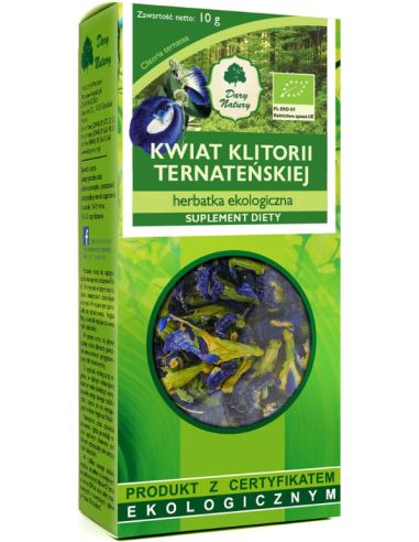 Herbatka Kwiat klitorii ternateńskiej 10g DARY NATURY BIO suplement diety