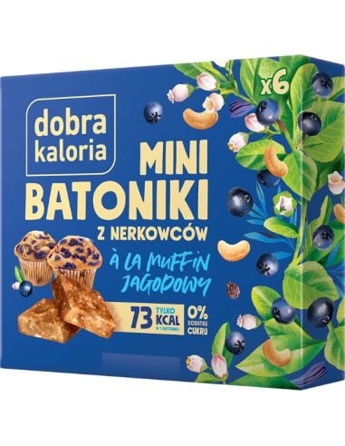 Mini batoniki z nerkowców à la muffin jagodowy bez cukru 102g DOBRA KALORIA