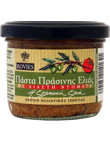 Pasta z zielonych oliwek i suszonych pomidorów 180g ROVIES BIO