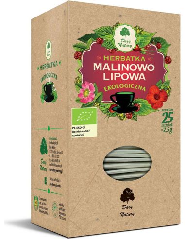 Herbatka malinowo lipowa ekspres 25T DARY NATURY BIO