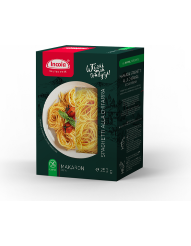 Makaron kukurydziany Spaghetti alla Chitarra spaghetti gniazdka bezglutenowy 250g INCOLA