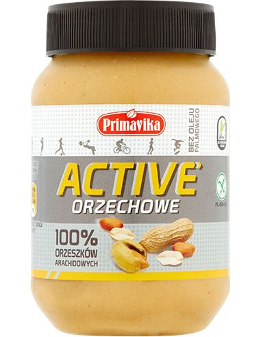 Masło orzechowe Active 100% arachidowe 470g PRIMAVIKA