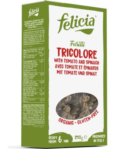 Makaron ryżowy Tricolore fusilli świderki 250g FELICIA BIO