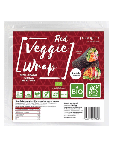 Tortilla Veggie Wrap Red 100g PAPAGRIN BIO