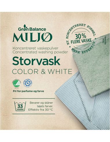 Proszek do prania białych i kolorowych ubrań koncentrat 1,8kg GRON BALANCE EKO
