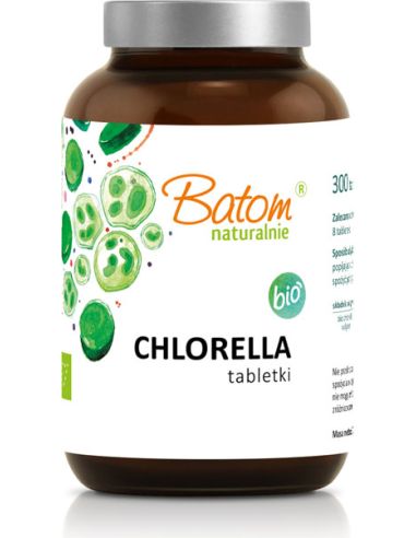 Chlorella 400mg tabletki słoik 300szt BATOM BIO suplement diety
