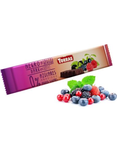 Baton KETO czekolada gorzka z owocami leśnymi bez cukru 35g TORRAS
