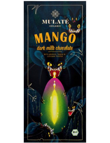 Czekolada mleczna ciemna z mango 80g MULATE ORGANIC BIO