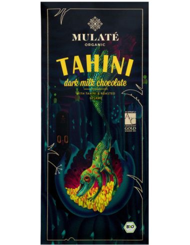 Czekolada mleczna ciemna z tahini 80g MULATE ORGANIC BIO - najlepiej spożyć przed: 19.11.2024