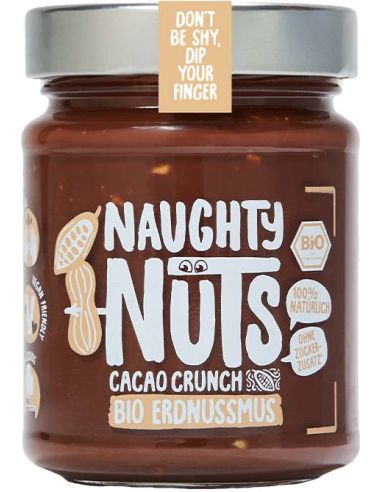 Krem orzechowo-kakaowy crunchy bez cukru 250g NAUGHTY NUTS BIO