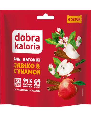 Mini batoniki Jabłko & cynamon bez cukru 108g DOBRA KALORIA