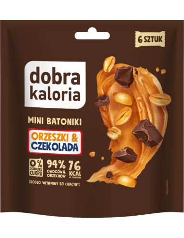 Mini batoniki Orzeszki & czekolada bez cukru 108g DOBRA KALORIA