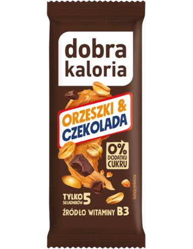 Baton daktylowy Orzeszki & czekolada bez cukru 35g DOBRA KALORIA