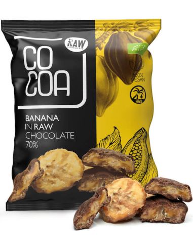 Banany w surowej czekoladzie gorzkiej RAW 70g COCOA BIO