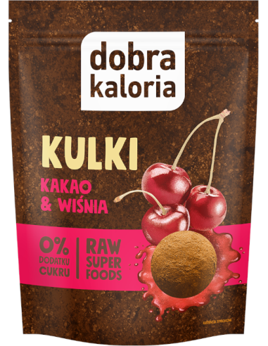 Przekąska daktylowa Kulki kakao & wiśnia bez cukru 58g DOBRA KALORIA