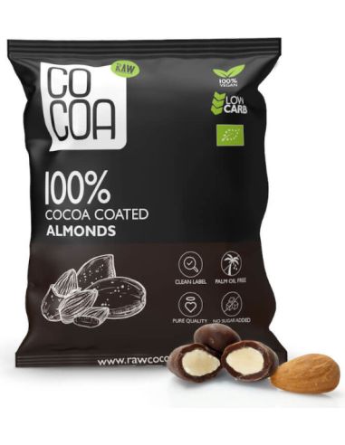 Migdały w czekoladzie RAW 100% kakao bez cukru 70g COCOA BIO