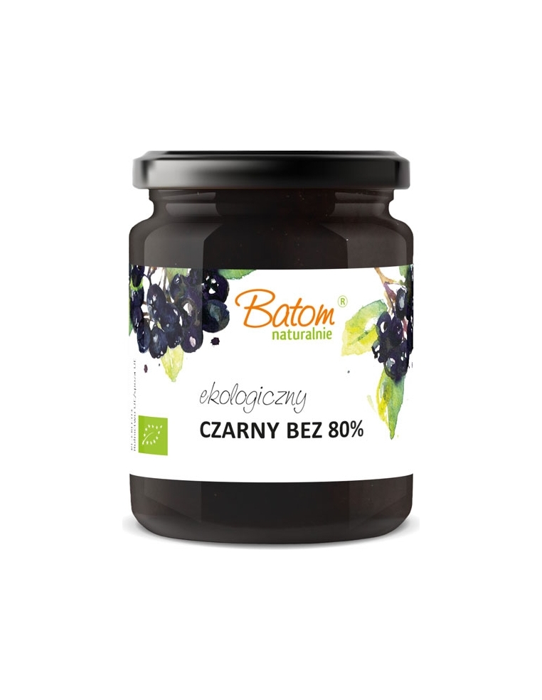 Ekologiczny dżem z czarnego bzu 80% bez dodatku cukru 260g BATOM BIO Ekologiczny dżem z czarnego bzu 80% bez dodatku cukru 260g BATOM BIO