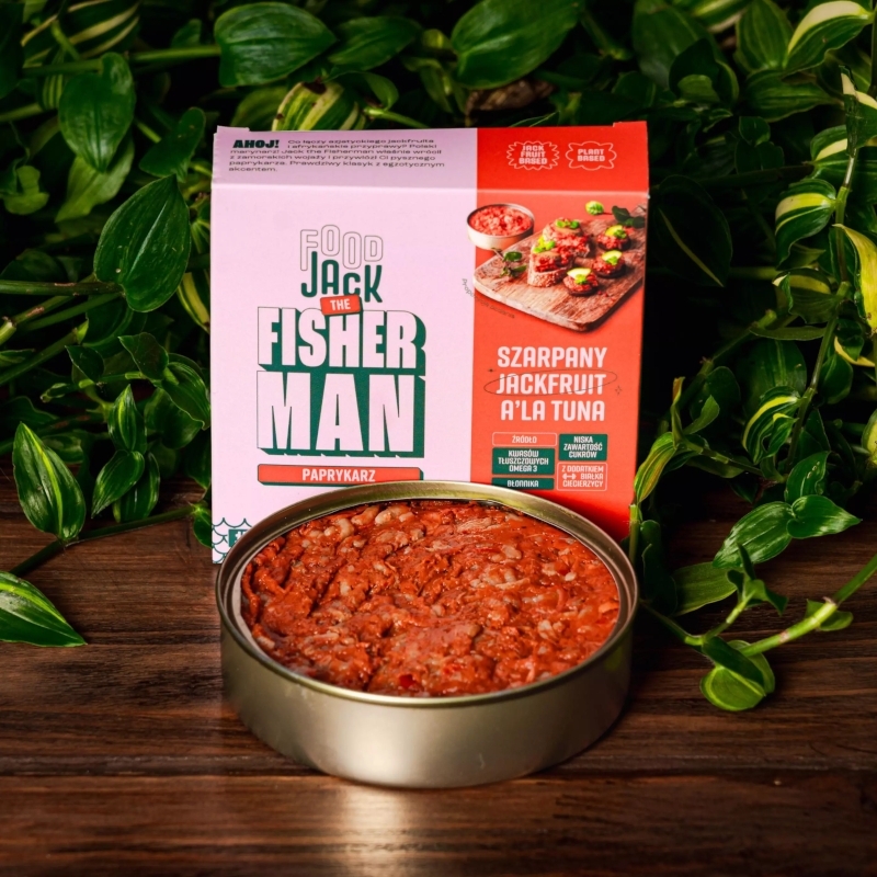 Paprykarz wegański z szarpanym jackfruit a'la tuńczyk puszka 160 g Paprykarz wegański z szarpanym jackfruit a'la tuńczyk puszka 160 g
