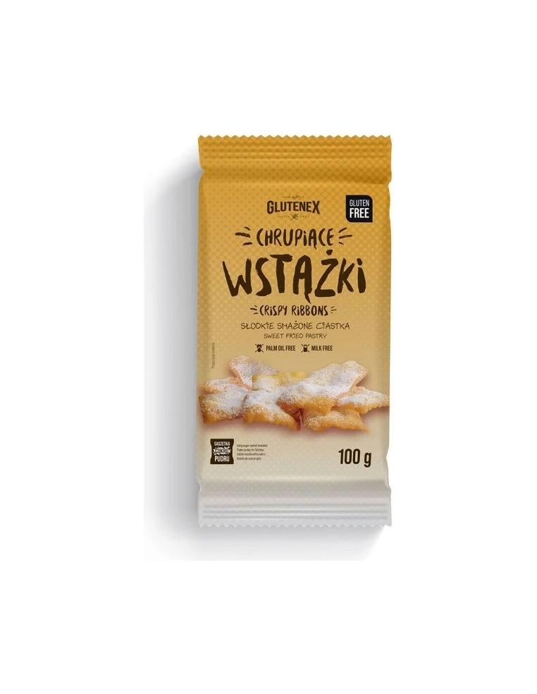 Bezglutenowe Faworki Wstążki chrupiące 100g GLUTENEX Bezglutenowe Faworki Wstążki chrupiące 100g GLUTENEX