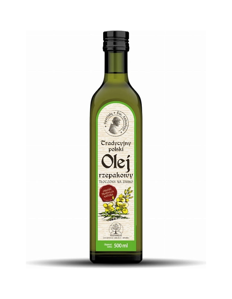 Tradycyjny olej rzepakowy 500ml SPECJAŁY ŚW. ANTONIEGO Tradycyjny olej rzepakowy 500ml SPECJAŁY ŚW. ANTONIEGO