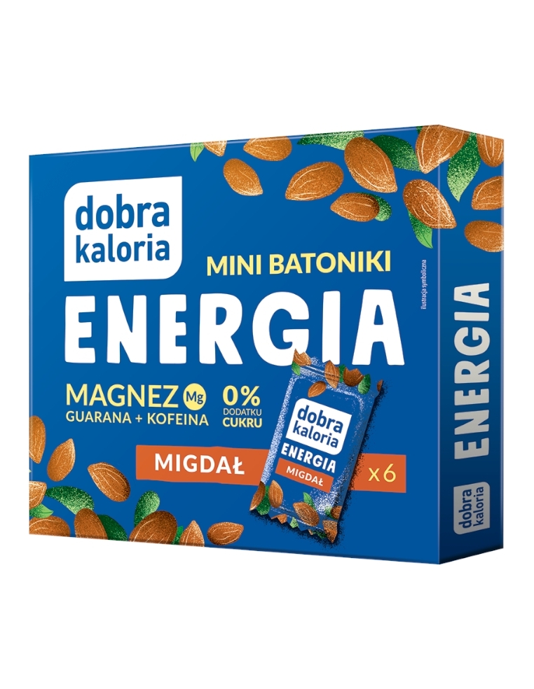Mini batoniki z migdałami Energia bez cukru 102 g DOBRA KALORIA Mini batoniki z migdałami Energia bez cukru 102 g DOBRA KALORIA