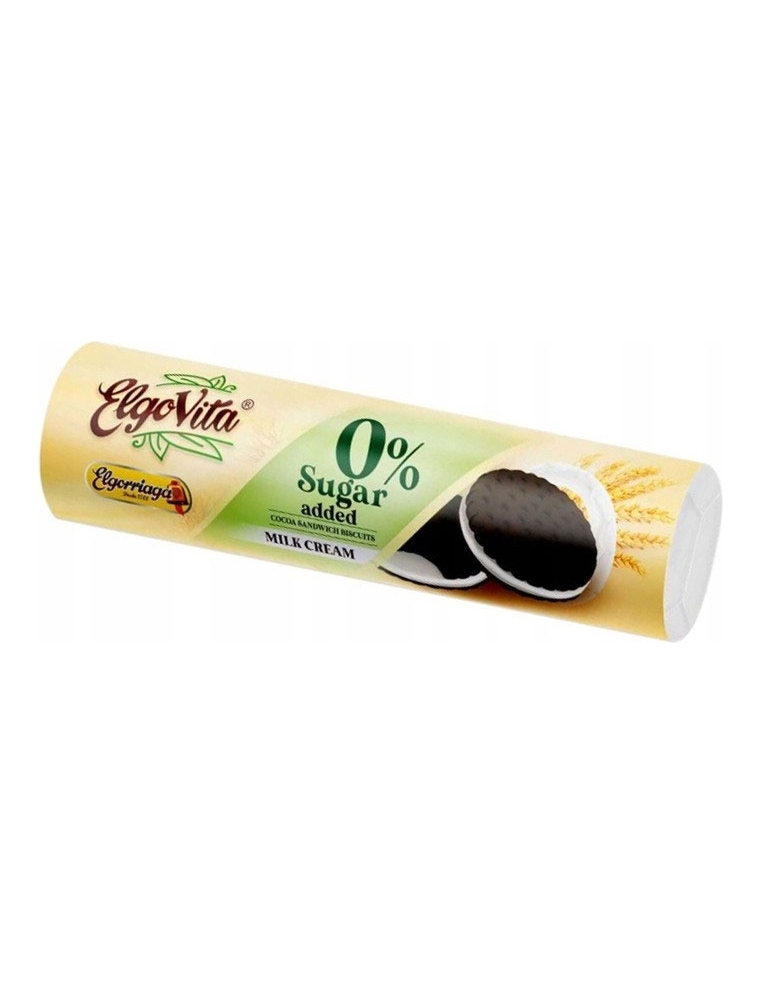 Ciastka markizy kakaowe z kremem śmietankowym BEZ CUKRU 180 g ELGOVITA Ciastka markizy kakaowe z kremem śmietankowym BEZ CUKRU 180 g ELGOVITA