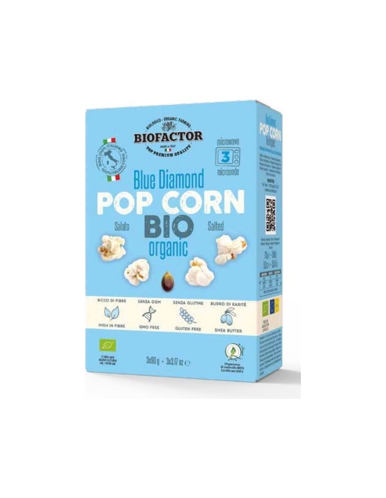 Ekologiczny popcorn niebieski solony bezglutenowy 270g BIOFACTOR BIO Ekologiczny popcorn niebieski solony bezglutenowy 270g BIOFACTOR BIO